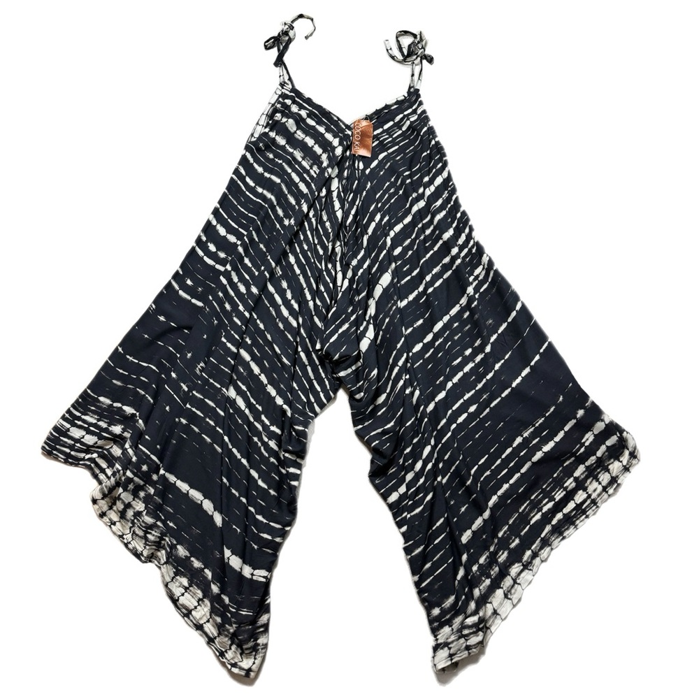 Elegant Striped Black and White Jumpsuit